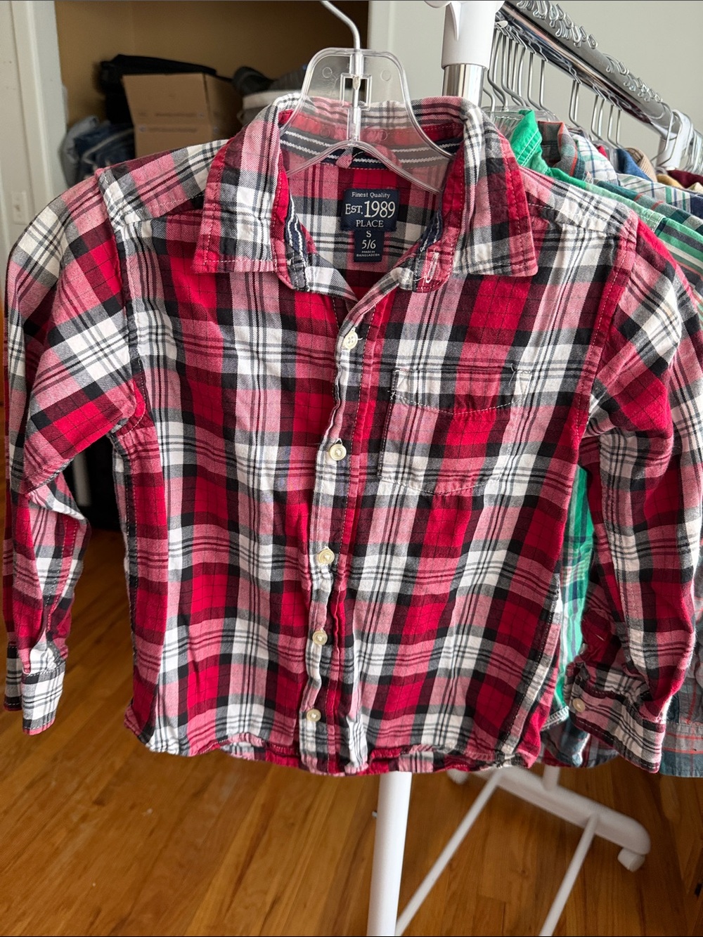 The Children's Place Red Plaid Flannel Button-Down Shirt